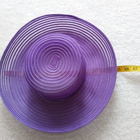 🦋🦋 Vintage purple sun hat beach hat garden party - Picture 7 of 8